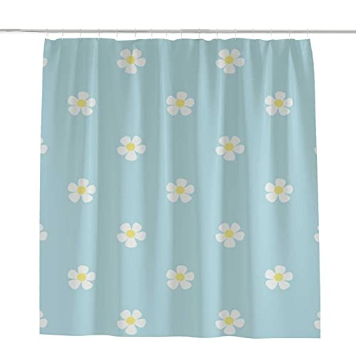 Rideau de douche anti-moisissure fleurs de Pâques bleu polyester pour sol sec