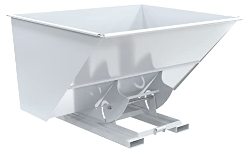 Vestil D-300-LD-NB-WHT Steel Light Duty No Bump & Dump Hopper 3 Cubic Yard 2000 Lb. Capacity White