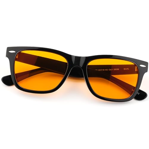 Sleep Glasses 99.9% Blue Light Glasses Dual AR Coatings Amber Ora...