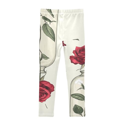 Girls Leggings Red Eternal Flower Art Toddler Girls Clothes Leggings for Girls Toddler Girls Leggings 3-4T2