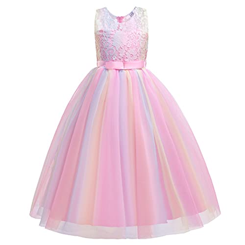 MYRISAM Big Girls Lace Junior Bridesmaid Wedding Dress Sleeveless Bowknot A-Line Tulle Birthday Dress Pageant Party Ball Gown2