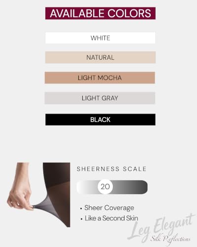 Image of leg elegant 3 Pairs 20D Women's Sheer Tights Ultra Sheer Pantyhose with Control Top