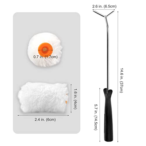 HAUTMEC Corner Paint Roller Kit For Painting Tube and Coin Forms, Mini Roller Frame, Microfiber Roller Covers, Comfortable Handle, Painting Pipes, Fences, Furnitures, Walls HT0033-PT
