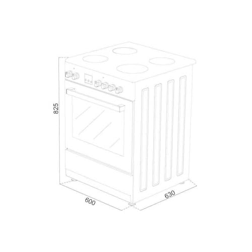 Cuisinière gaz CONTINENTAL EDISON CECG60FCB1 4 feux L59 8 x P61 xH83cm - vue 7