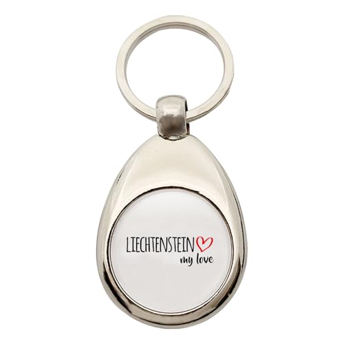 Huuraa porte-clés Liechtenstein my love Porte-clés pendentif en métal pour chariot de courses Liechtenstein my love Présent