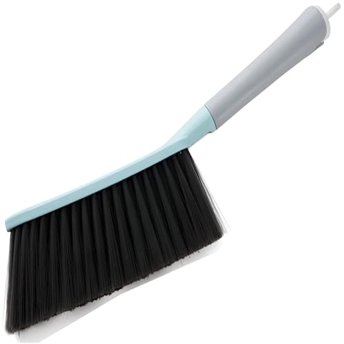 Image of Dust Removal Brush with Long Handle - Microfiber Bristles, Semi-Hard Duster for Carpet, Keyboard, Furniture, Sofa, Bed, Car, Hotel & Home - All-Purpose Cleaning Brush for Household Use (Blue)