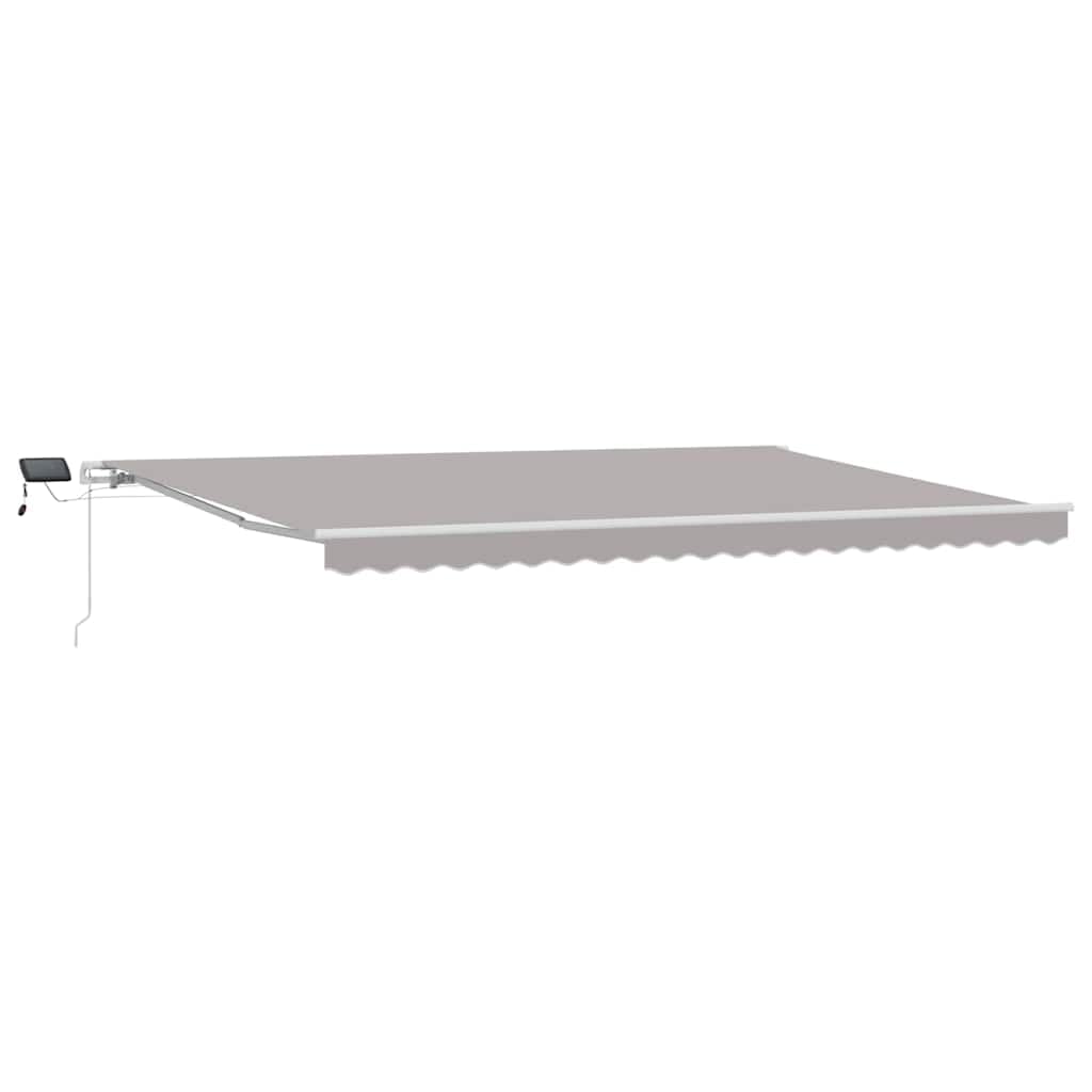 Auvent rétractable gris clair 500x300 cm en tissu et acier pour terrasse
