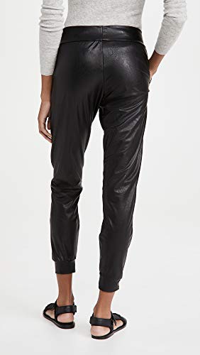 Commando Women's Faux Leather Joggers, Black, M #TOP2