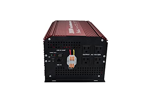 Dc12V To Ac110V60Hz Pure Sine Wave Power Inverter With Continuous Output Power 3000W,4 American Socke And Lcd Wire Remote Kit. #TOP3