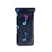 HUSSRITY Eyeglasses Case Gradient Music Notes Sunglasses Pouch Soft PU Leather Squeeze Top Eyeglass Holder Portable Glasses Case For Women Men