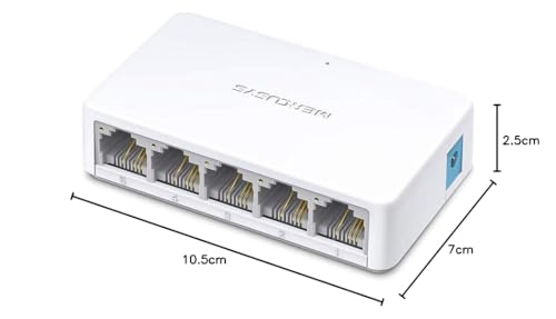 MERCUSYS MS105 5-Port 10/100Mbps Desktop Switch RJ45 Ports HUB with Auto MDI/MDIX Support, Plug and Play, Wired Ethernet Network Expansion, Sleek Ultra-Compact Design 7 316Ovn+dI8L
