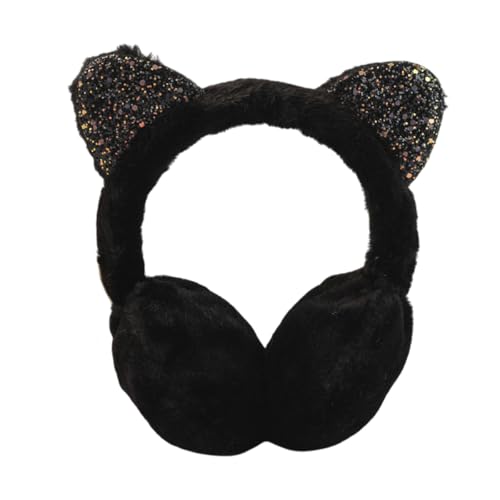 katmerio - katmerio Cache-Oreilles pour Filles, Réglable Peluche Paillettes Chat Jolis Couvre-Oreille, Cache Oreille Vent Chaud Hiver Fourreau d'Oreille pour Hiver Activités de Plein Air - -10%