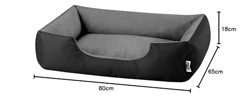 BedDog Hundebett L - Hundekissen - Hundekorb - Hundecouch - Hundesofa - Bezug abziehbar, Waschbar, für Mittel-Kleine Hunde
