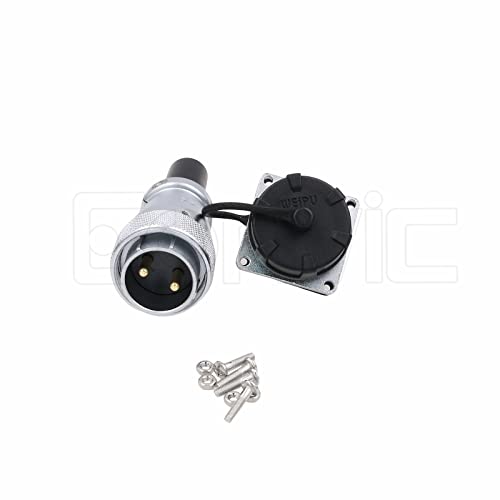 Eonvic WEIPU WS28 Connector Waterproof IP67 Metal Male Plug Female Square Socket Panel Mount Aviation Cable Connector (2Pin) - Image 3