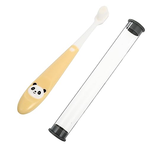 HEALVIAN 키즈 칫솔 손 도구 청소 도구 어린이 칫솔 설명서 카툰 키즈 칫솔 양동이 칫솔 유연 칫솔 노란색 손 도구 청소 도구 손 도구