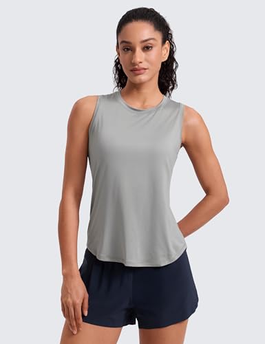 Image of CRZ YOGA Lightweight Racerback Tank Top | Workout, Moisture Wicking, Classic Fit, Hip Length, Reflective Spots, Sleeveless Shirts for Women