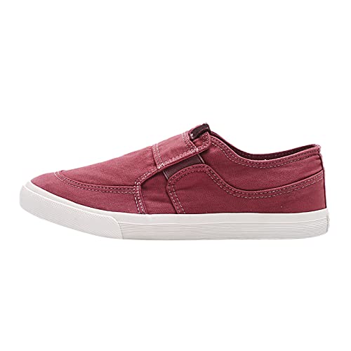 Generisch Zapatillas bajas de lona para hombre, zapatillas de lona bajas, zapatos informales, cómodos, ligeros, transpirables, para hombre, Rojo B., 38 EU