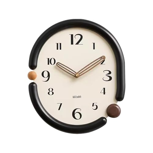 Horloge murale sans tic-tac en bois massif pour un salon calme et chaleureux
