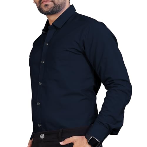 Image of Univibe Men's Slim Fit Full Sleeve Spread Collar Cotton Blend Shirt for Men and Boys