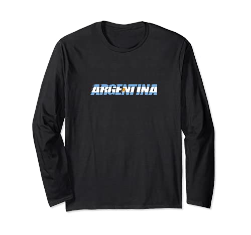 Flag Argentina Long Sleeve T-Shirt, Black