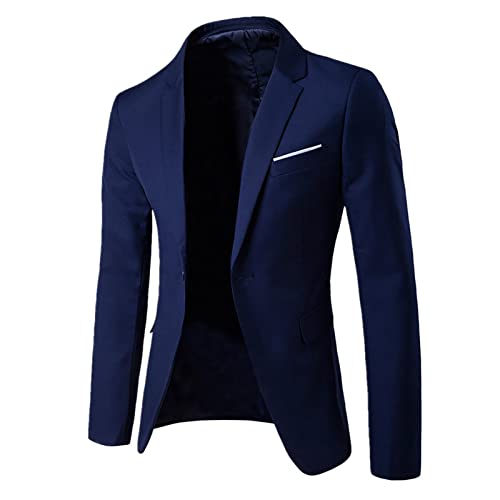 Fairnull Masculino Terno de Negócios 2 peças Slim fit cor Sólida Lazer Jaqueta smoking Ternos Elegan