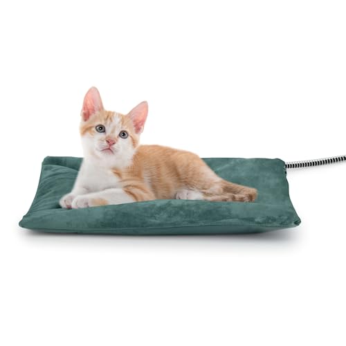Petace Outdoor Heated Cat Bed Soft Pet Heating Pad with Steel-Wrapped Cord Outside Pet Warmer for Feral Cats and Dogs 15.7 x 11.8 30 Watts