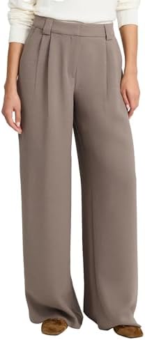 EXPRESS Women’s High Waisted Relaxed Fit Trousers – Tailored Wide...