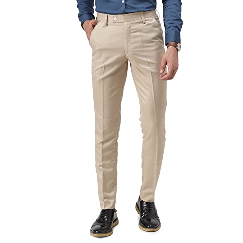Image of Vandanam Fabrics Polycotton Slim Fit Formal Pant for Men | Stylish Formal Trousers for Office, Meeting, Function Readymade Pants for Men, Boys, Adults | Caual Trouser for Work | (28-32)