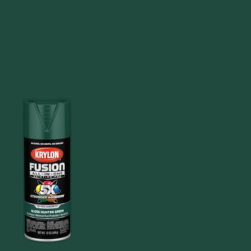 Image of Krylon Fusion All-In-One Adhesive Spray Paint for Indoor /Outdoor Use, 12 oz, Hunter Green