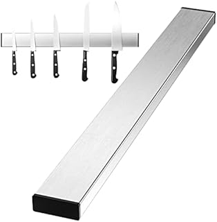 Newaner 30 cm magnetic strip, knife, self-adhesive, magnetic rail for gluing, magnetic blade magnetic strip made of stainless steel, can be installed without drilling, can hold iron knives or utensils
