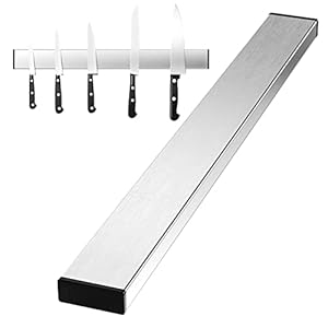 Newaner 40 cm Portacoltelli Magnetico, Striscia Magnetica in Acciaio Inox, Barra Magnetica Guida Nessuna Perforazione Richiesta, può assorbire Strumenti di Ferro, cucchiai, spatole