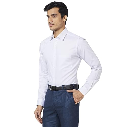 Image of Raymond Slim Fit Pure Cotton Checks Pattern Semi Cut Away Collar Formal Shirt