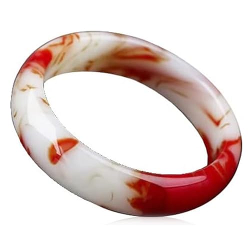 Bracelet jade rouge blanc femme, le cadeau idéal en agate naturelle