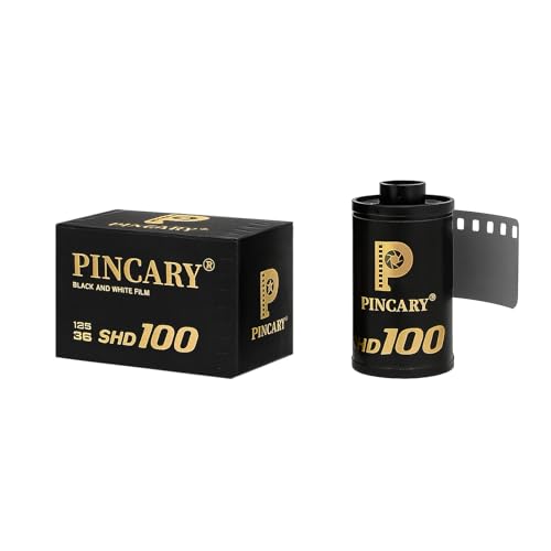 Pincary Student Pick - Black and White with Film 35 Mm Scan Friendly Files for Zines Gentle Grain 35mm Film Camera Ease ISO 100 SHD Profiles for Street and Portraits DX 24x36mm 36EXP
