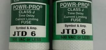 JTD 6 6A 600V Class J Fuse Time Delay Current Limiting Fuse 2/PKG