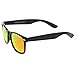 zeroUV - Retro Colored Mirror Polarized Lens Square Horn Rimmed Sunglasses 55mm (Black/Orange Mirror)