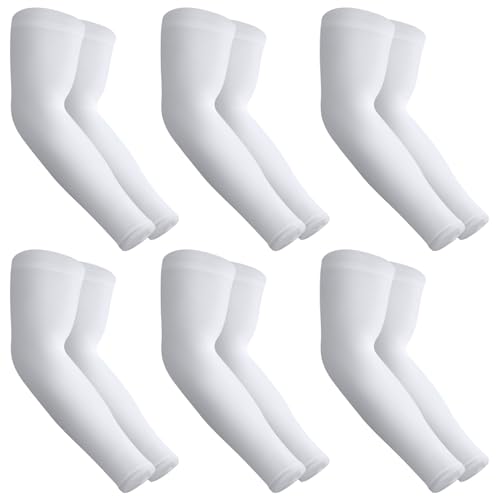 Aegend 6 Pair Sun Protection Cooling Arm Sleeves Compression - Tattoo Cover up - Sun Sleeves for Men Women Youth