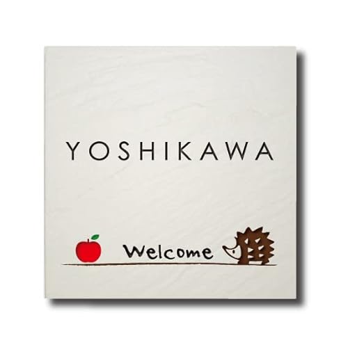 シンプルだけどカワイイデザイン表札 絵柄、文字の配色を自由に変えら れます。二世帯用にも◎