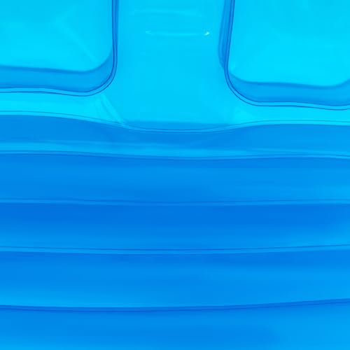 Image of Clear Inflatable Sofa Chair, Twin Size Air Mattress Couch, Portable Blow-Up Double Seat Air Furniture for Indoor Outdoor Camping Beach Patio Garden
