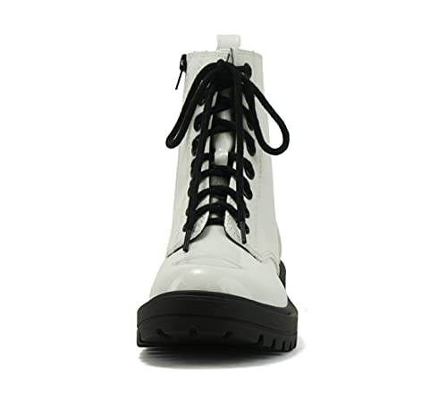 Image of Soda FIRM - Lug Sole Combat Ankle Bootie Lace up w /Side Zipper