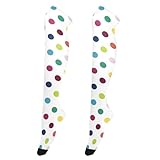 KICPOAY キャンディカラーポルカドット サイハイソックス ニーハイソックス レッグウォーマー ロングストッキング 女性用