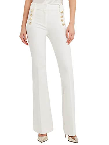 Famulily Womens Classy High Waist Double Breasted Flared Sailor Trousers Pants with Hide Zipper