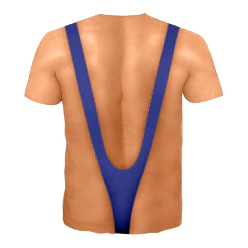 Camiseta para hombre con pecho peludo, camiseta divertida con estampado 3D, camiseta divertida de verano, informal, manga corta, cuello redondo, muscular, carnaval, disfraz, creativo, estampado fresco