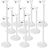 Yaocom 12 Pcs Doll Stands for 8 to 14 Inches Adjustable Dolls Figure Stand Display with Expandable Waist Wire Action Doll Stands Display Rack for Home Shop Birthday Party Favor(White)