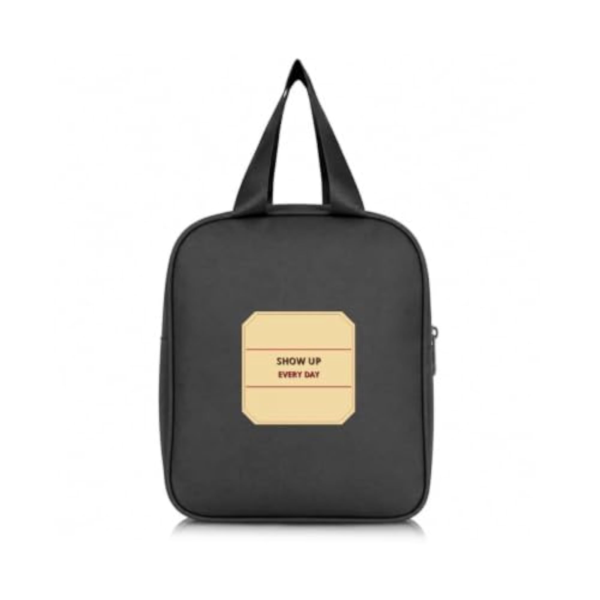 Reusable Portable Lunch Bag with Front Storage Pocket, Zipper Closure