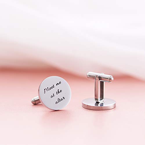 Melix Home Stainless Steel Cufflinks For Men Groom Meet Me At The Altar Wedding Gifts Cuff Links (Our Forever And Always Stars Today) #TOP3