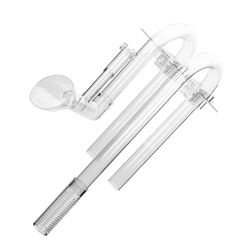 Aquarium-Wassereinlass- und -auslass-Kit – ABS-Rohr mit Skimmer, Einlass und Ablauf, inklusive 2 festen Halterungen, 26 cm langes Aquarium-Wasserfluss-Set für Pflanztanks 16 mm