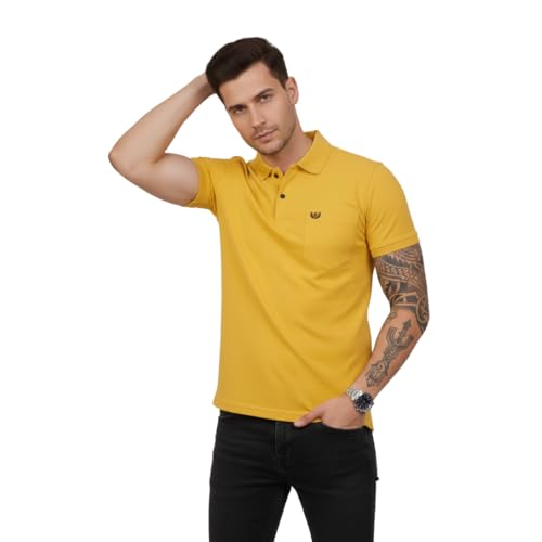 Image of Polo T Shirt for Man with Pocket, Polo T Shirts for Men, Summer Shirt with Collar, Half Sleeve, Cotton Blend, Light Weight, Comfotable Fit (Pack of 1) M to 3XL