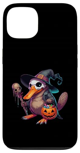 怖いハロウィーン カモノハシ ゴースト 不気味なキャンディバッグ スマホケース iPhone 13 用