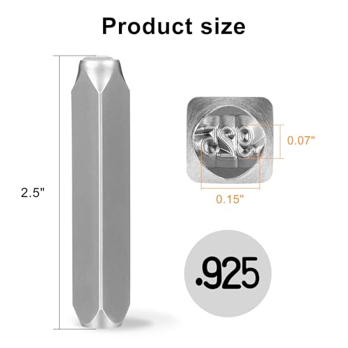 Herramienta para estampar y perforar metal Yoption de 4 mm con grabado .925 3